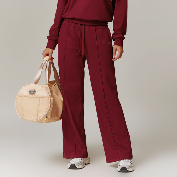 Velora Luxe Wide-Leg Sweatpant BURGUNDY