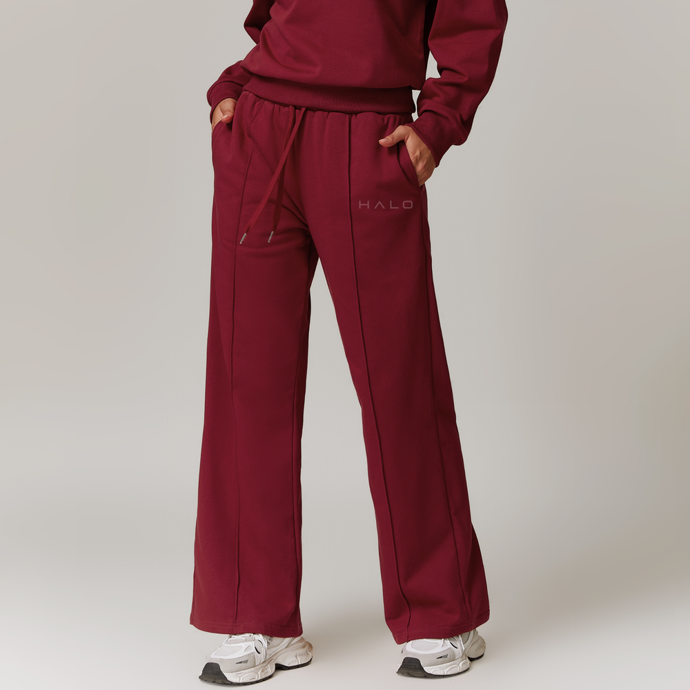 Velora Luxe Wide-Leg Sweatpant BURGUNDY